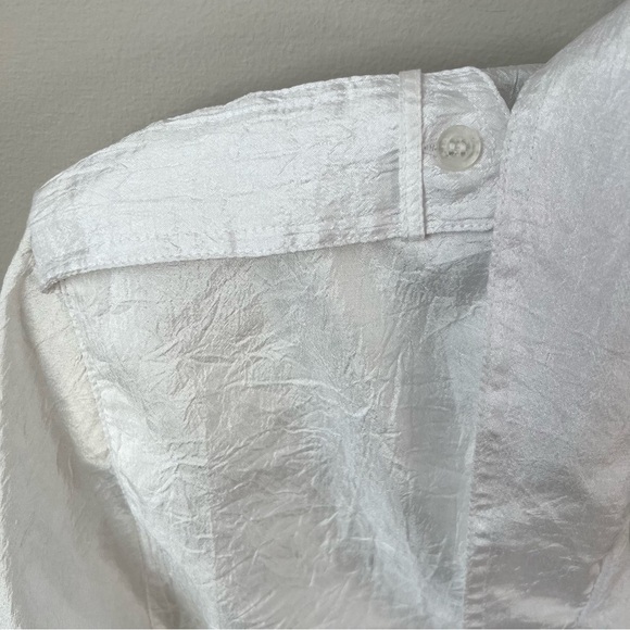 Diane von Furstenberg Vintage Button Up Top Panels Roll Tab Crinkle Fabric 16 - Picture 8 of 11